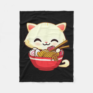 Manta Polar Gato de Kawaii Ramen Comida japonesa Divertida Chi