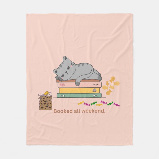 Manta Polar Gato de libro (Anverso)