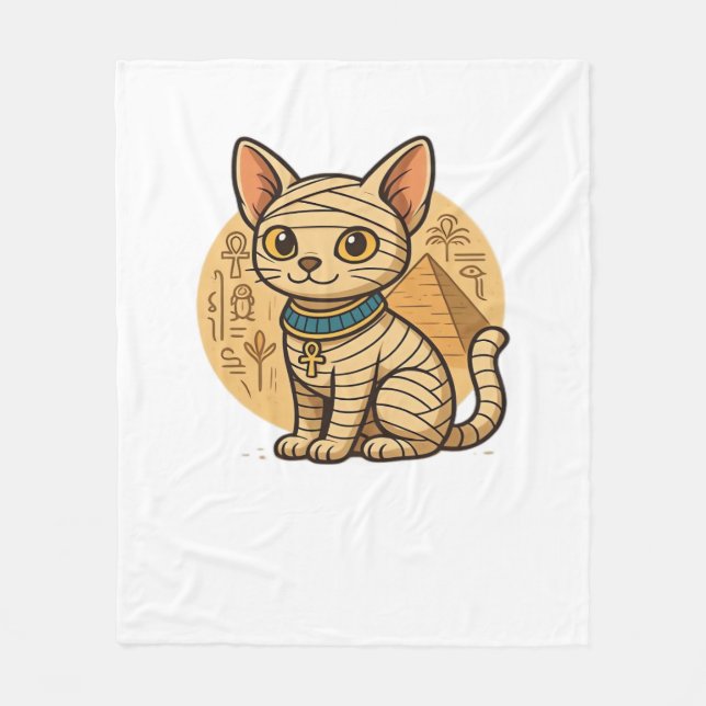 Manta Polar Gato de momia lindo - El antiguo Egipto de arte so (Anverso)