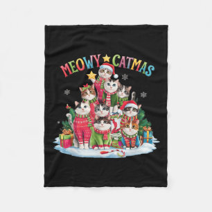 Manta Polar Gato de Navidad Amante de Meowy Catmas Cat Árbol d