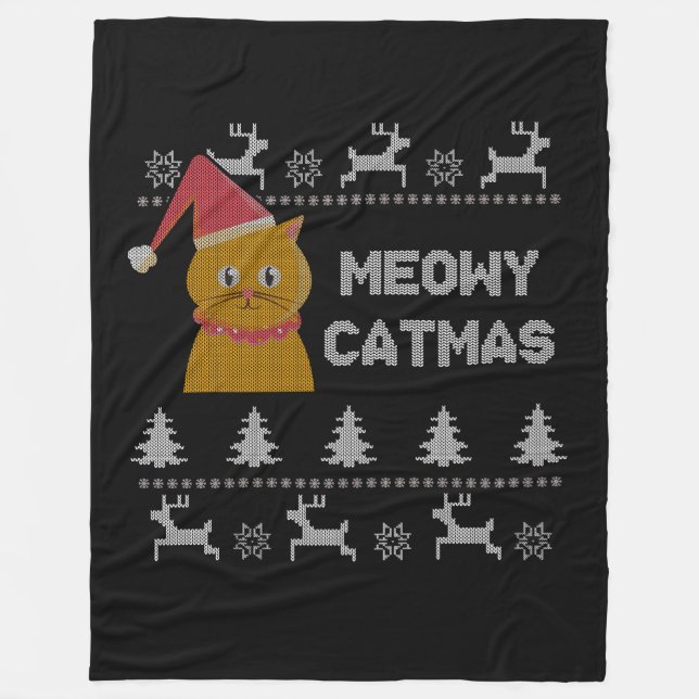 Manta Polar Gato de navidades (Anverso)