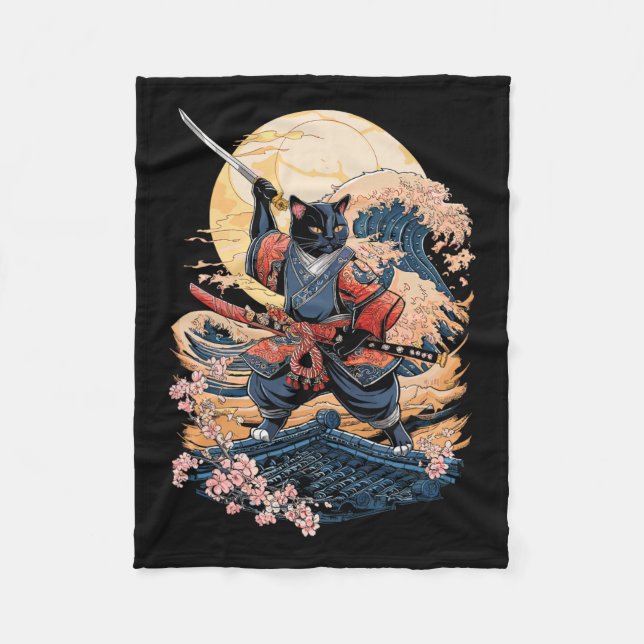 Manta Polar Gato de Samurai Anime Ninja (Anverso)