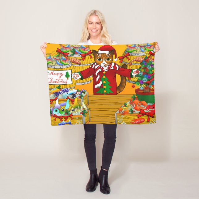 Manta Polar Gato de Stall en el Mercado de Peces de los navida (In situ)