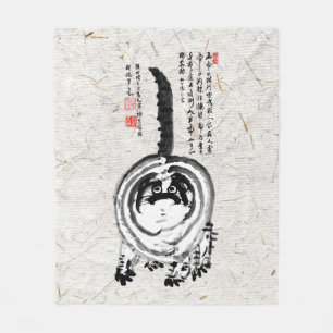 Manta Polar Gato de Tabby japonés a rayas choncas