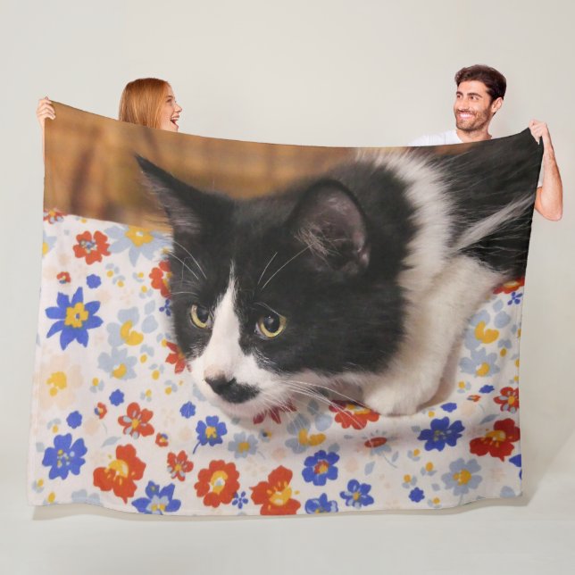 Manta Polar Gato de Tuxedo (In situ)