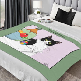 Manta Polar Gato de Tuxedo del Día de la Madre