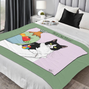 Manta Polar Gato de Tuxedo del Día de la Madre