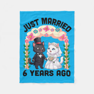 Manta Polar Gato del 6º Aniversario de Boda Casados hace 6 Año