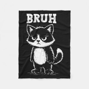 Manta Polar Gato Divertido Bruh Meme Sarcástico Animal Felino