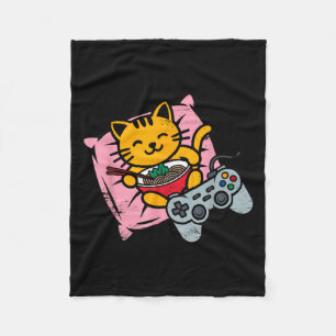 Manta Polar Gato divertido de gamer Ramen Kawaii Jugando A Muj