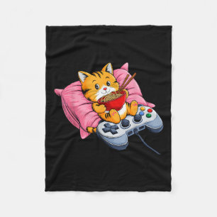 Manta Polar Gato divertido de gamer Ramen Kawaii Jugando A Muj