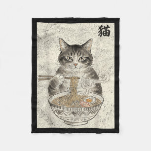 Manta Polar Gato Divertido Ramen Japonés Kawaii Anime