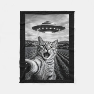 Manta Polar Gato Divertido Ufo Alien Gato Bengal Selfie Regalo
