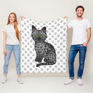 Manta Polar Gato egipcio Mau de dibujos animados lindo y patas