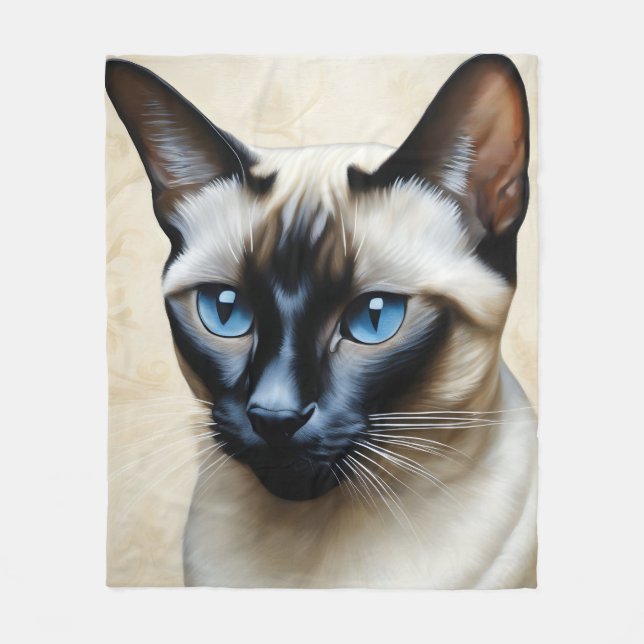 Manta Polar Gato elegante siamés (Anverso)
