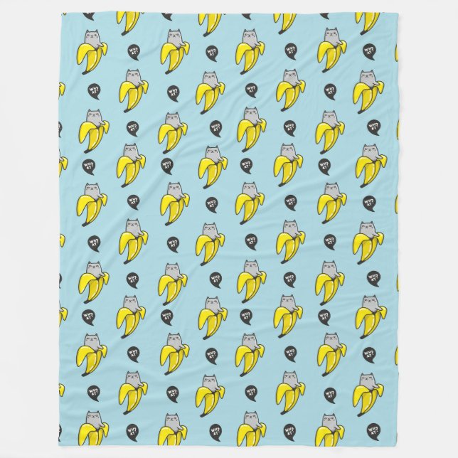 Manta Polar Gato en banana (Anverso)