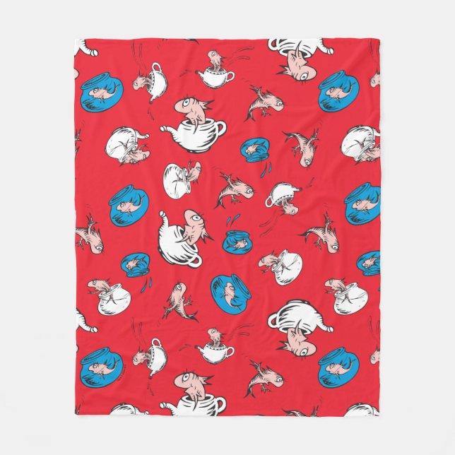 Manta Polar Gato En El Gorra | El patrón rojo de los peces (Anverso)