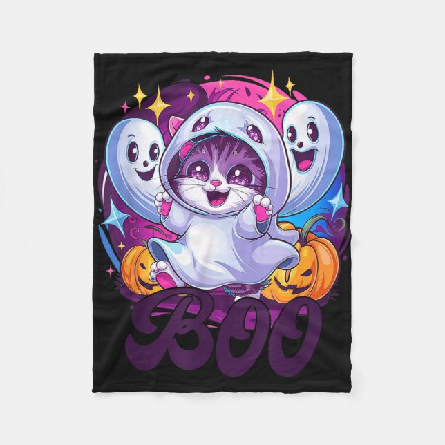 Manta Polar gato fantasma Boo  (Anverso)