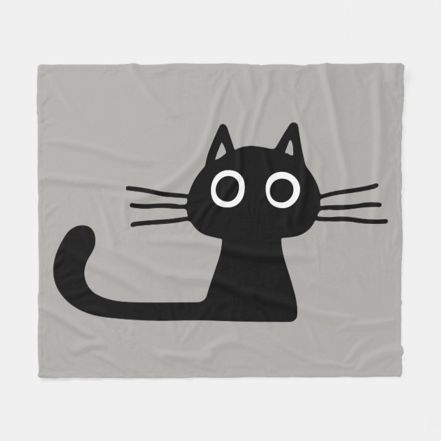Manta Polar Gato gatito negro | Warm Whimsical (Frente (Horizontal))