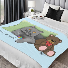 Manta Polar Gato gris del día de la madre feliz