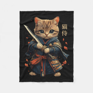 Manta Polar Gato guerrero japonés gato samurai tattoo Kawaii N