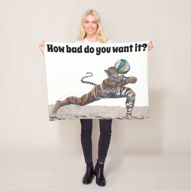 Manta Polar Gato Guerrero Playa Voleibol Fantasía Arte (In situ)