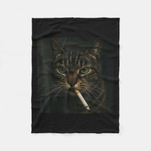 Manta Polar Gato humeante gracioso, Cigarrillo Kitty Gen Z Mem