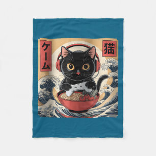 Manta Polar Gato japonés retro divertido de ramen lindo kawaii