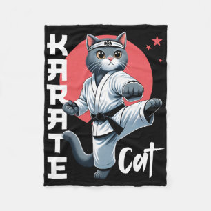 Manta Polar Gato Karate Gi Black Belt Martial Arts Kick Feline