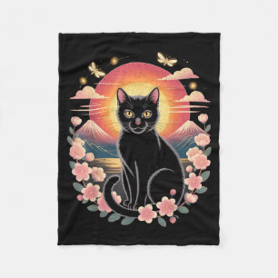 Manta Polar Gato Kawaii Anime Japonés Retro Hombres Mujeres Ni