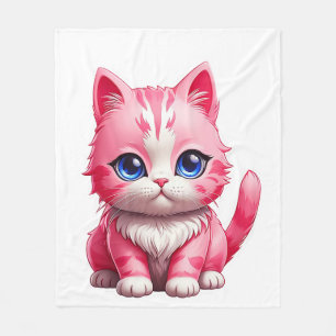 Manta Polar Gato Kitty Rosa