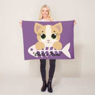 Manta Polar Gato lindo Gatito Diseño Cuna Bebé Funda