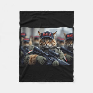 Manta Polar Gato Mega Divertido Con Rifle - Donald Trump Diver