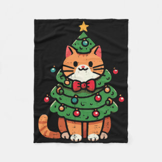 Manta Polar Gato Naranja Árbol de Navidad Navidades Monas Chic
