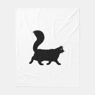 Manta Polar Gato negro andando Guay Kitty con cola suave