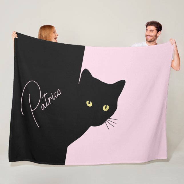 Manta Polar Gato negro astuto rosa (In situ)