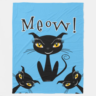 Manta Polar Gato Negro Caprichoso ¡Miau!