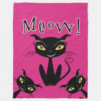 Manta Polar Gato Negro Caprichoso ¡Miau!