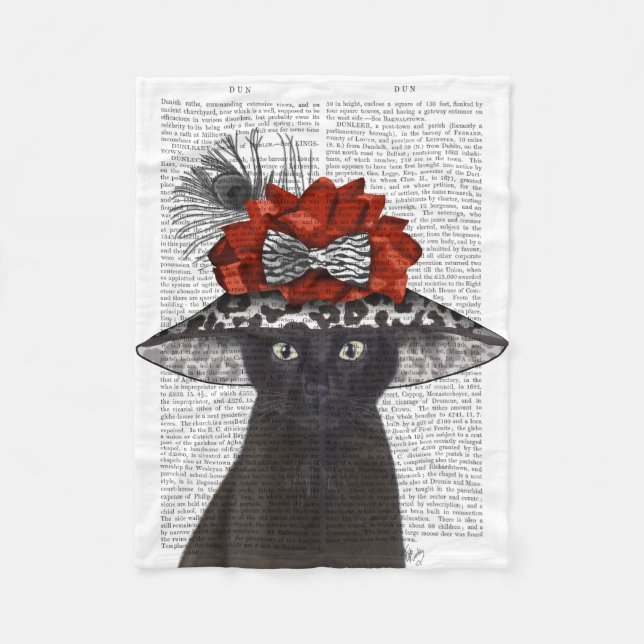 Manta Polar Gato negro con fabuloso Gorra (Anverso)