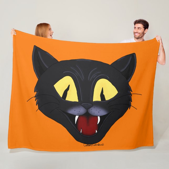 Manta Polar Gato negro de Halloween (In situ)