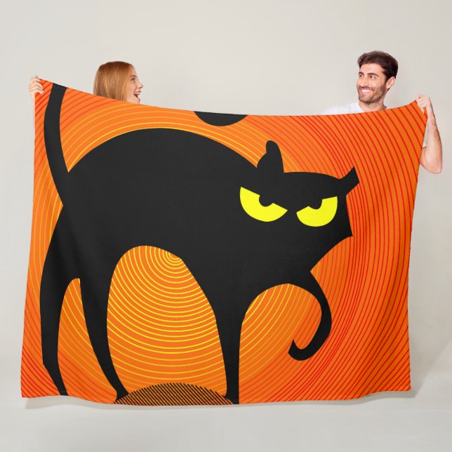 Manta Polar Gato negro de Halloween (In situ)