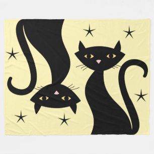 Manta Polar Gato negro de los años 50, amarillo