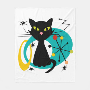 Manta Polar Gato negro de Mid Century