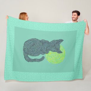 Manta Polar Gato negro de Z y el gatito felino del amante del