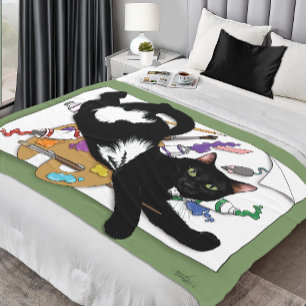 Manta Polar Gato negro del artista