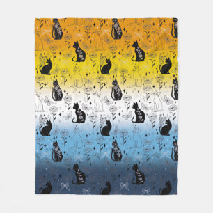 Manta Polar Gato negro del orgullo AroAce - brujería mística