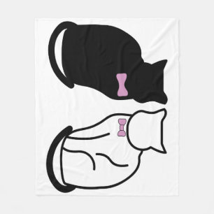 Manta Polar Gato negro y blanco