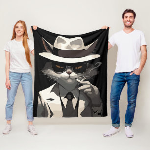 Manta Polar Gato Noir Genial: Felino Suave y Misterioso