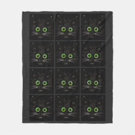 Manta Polar Gato Oído Verde Sonriente