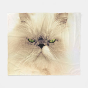Manta Polar Gato persa blanco con ojos verdes